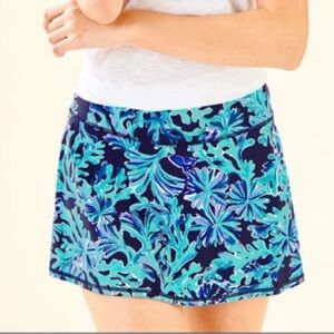 Lilly Pulitzer Luxletic Skort Skirt In Too Deep Large